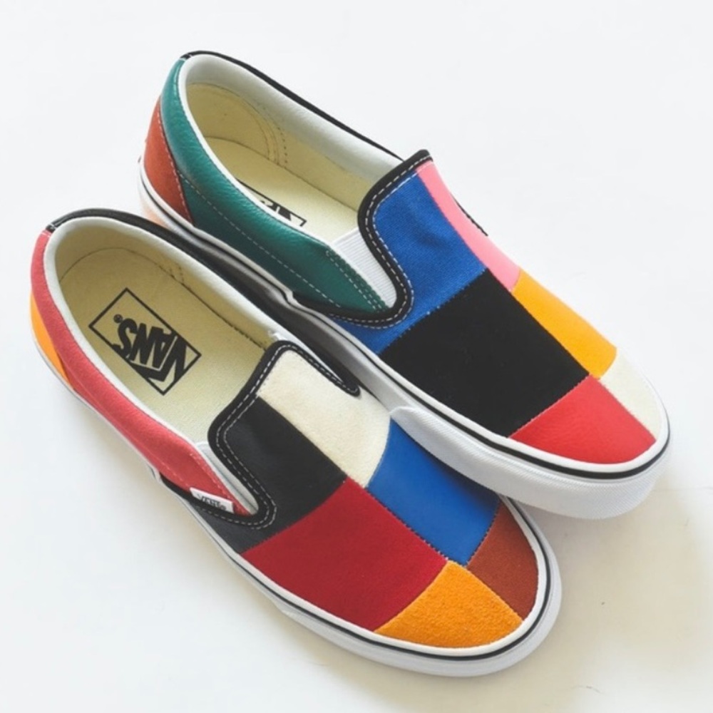 SOLD~VANS Unisex Leather & Suede Patchwork Slip On - Picture 5 of 15